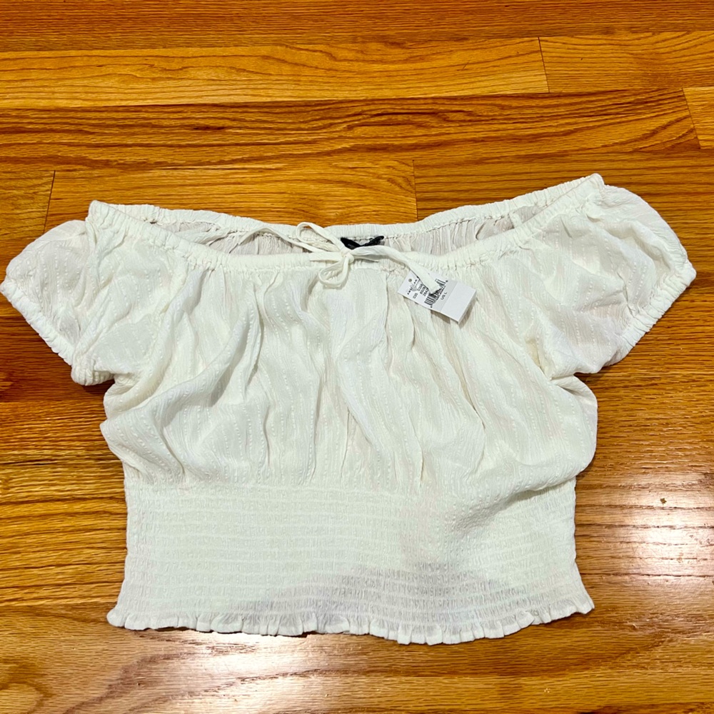 American Eagle Peasant Blouse Top Large NWT